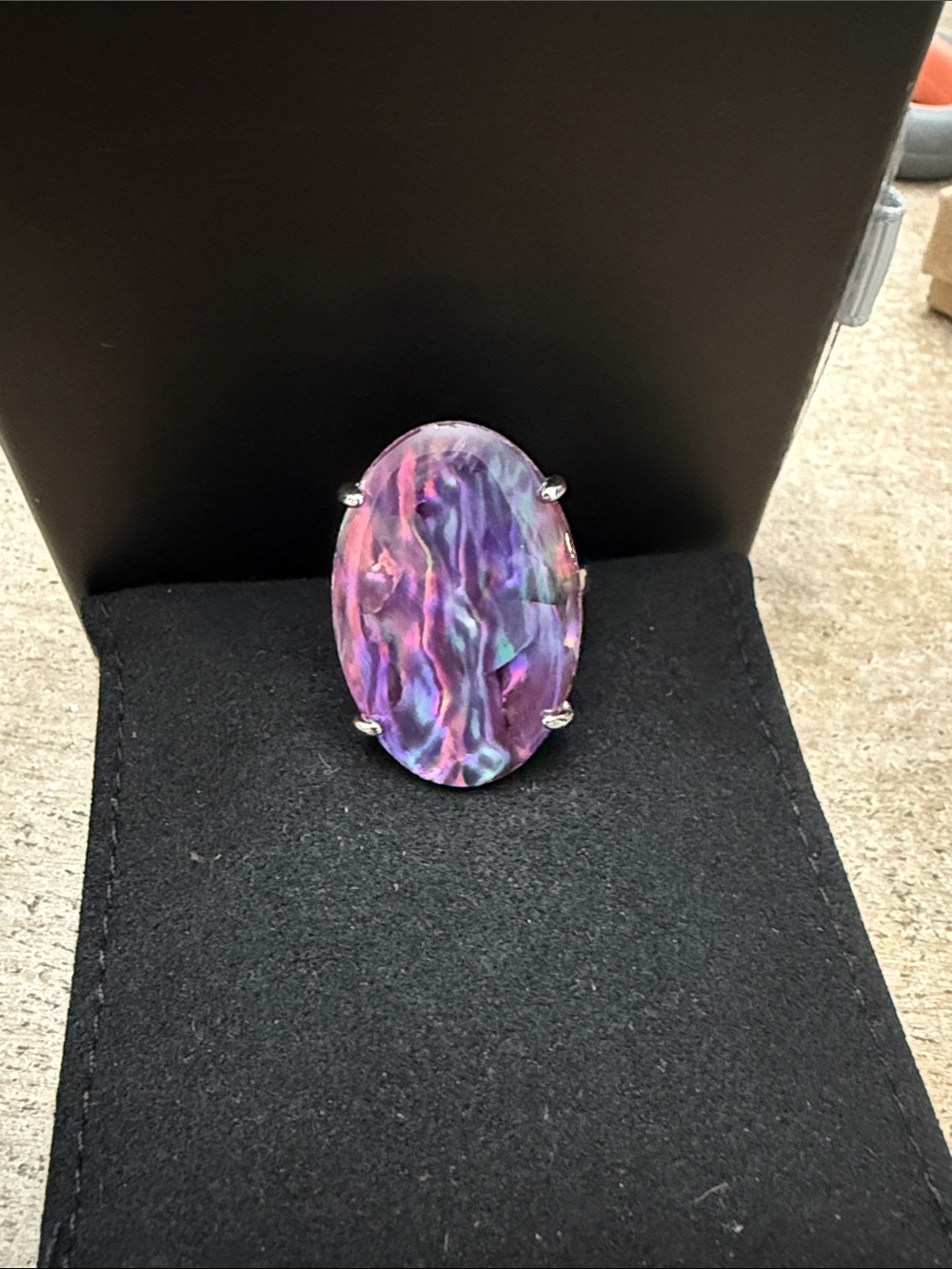 Purple Abalone-Inspired Statement Ring - Women Jewelry